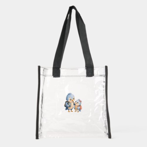 Bird Siblings Clear Tote Bag