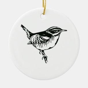 Bird Silhouette Ceramic Ornament