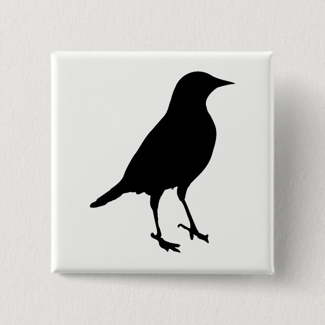 Bird Silhouette Pinback Button (Front)