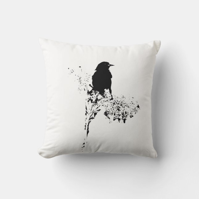 Bird Silhouette Throw Pillow (Front)