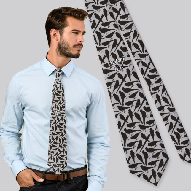 Bird Silhouettes Pattern Neck Tie (Creator Uploaded)