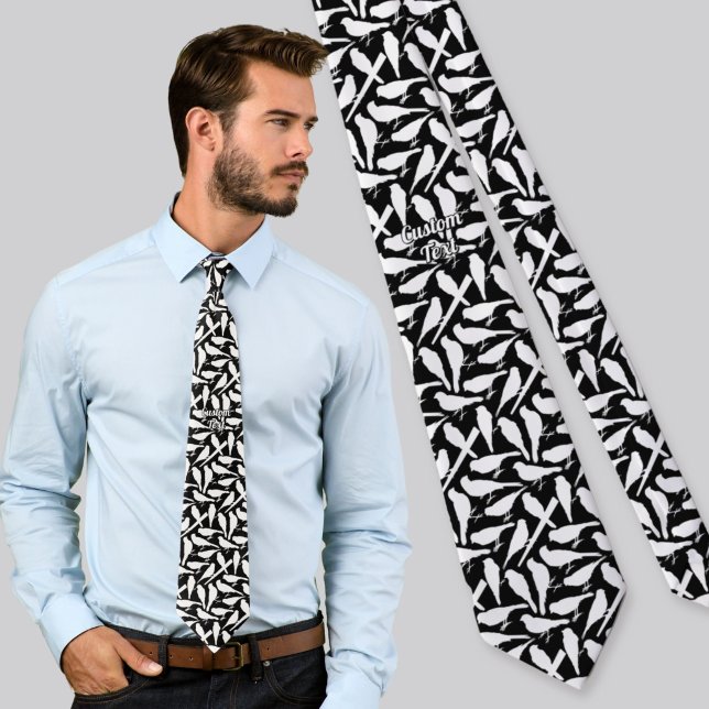 Bird Silhouettes Pattern Neck Tie (Creator Uploaded)