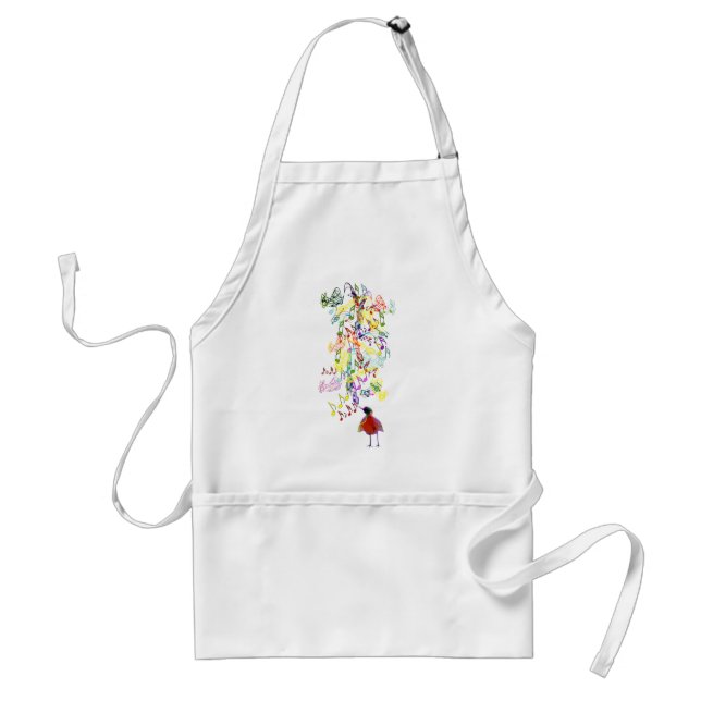Bird Singing Adult Apron (Front)