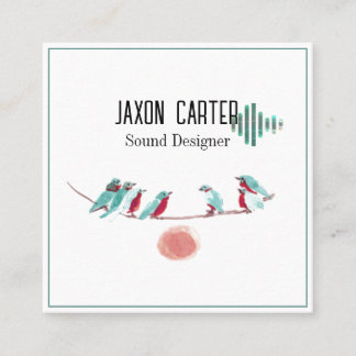 Bird singing Desk Nameplate Square Business Card