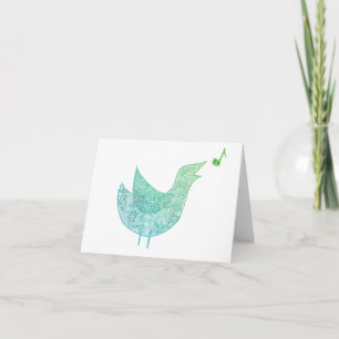 Bird Singing Holiday Card