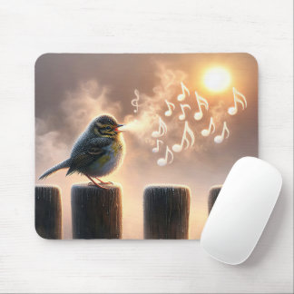 Bird Singing In Morning Sunshine Mouse Pad