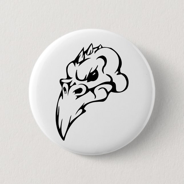 Bird Skull Pinback Button (Front)