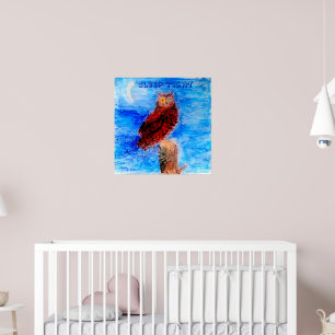 Bird "Sleep Tight" Owl Poster