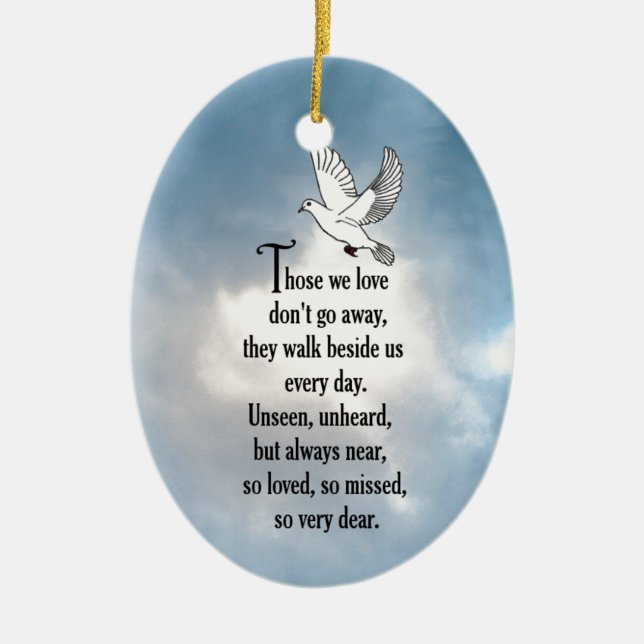 Bird "So Loved" Poem Ceramic Ornament (Front)