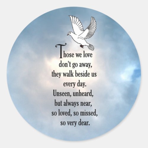 Bird So Loved Poem Classic Round Sticker