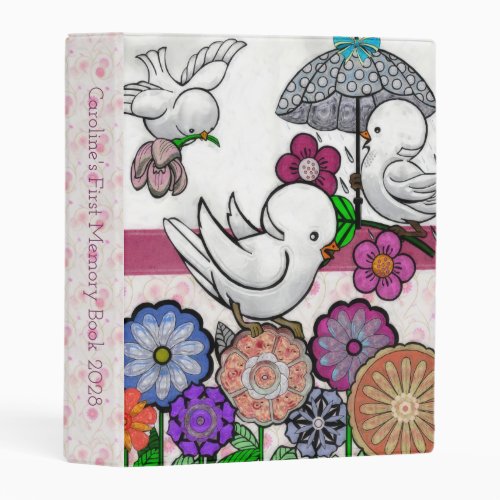Bird Song Baby Girls First Memory Book Mini Binder