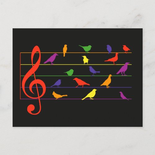 Bird Song colorful design Postcard