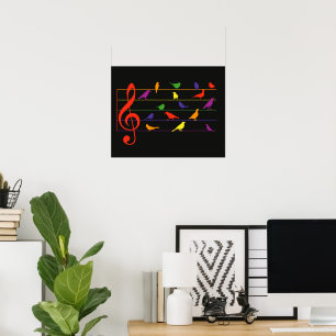 Bird Song, colorful design Poster