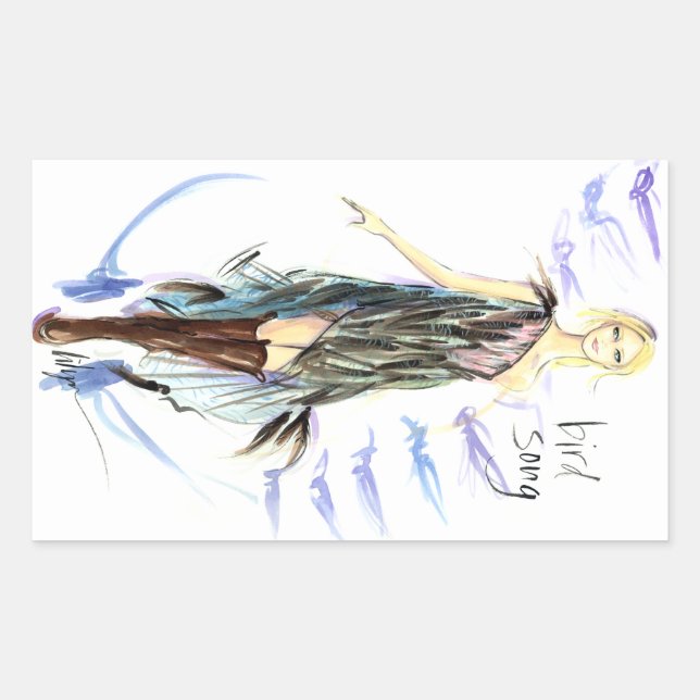 Bird Song Rectangular Sticker (Front)