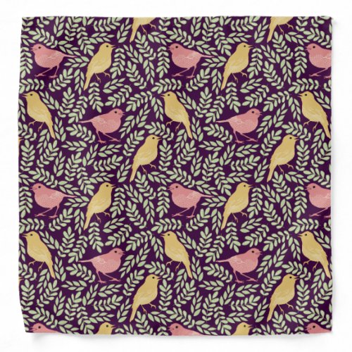 Bird songbird botanical print bandana