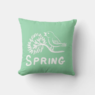 bird,spring throw pillow