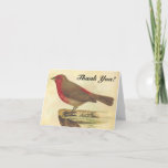 [ Thumbnail: Bird Standing On a Ledge "Thank You!" Card ]