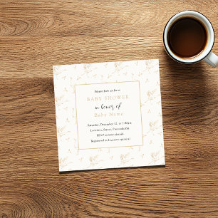 Bird, stork unisex baby shower invitation