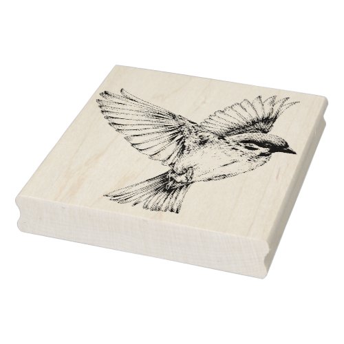 Bird Taking Flight Vintage Rubber Art Stamp