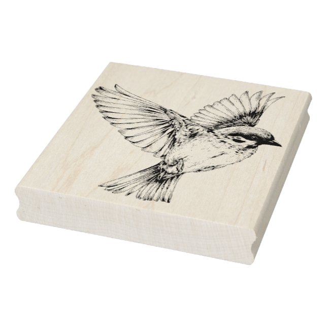 Bird Taking Flight Vintage Rubber Art Stamp (Stamp)