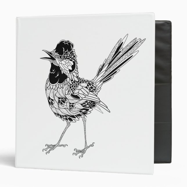 Bird Tattoo 3 Ring Binder (Front/Inside)