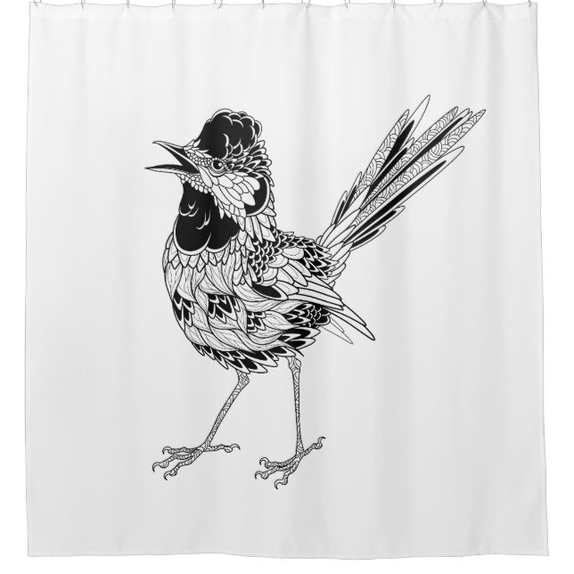 Bird Tattoo Shower Curtain (Front)