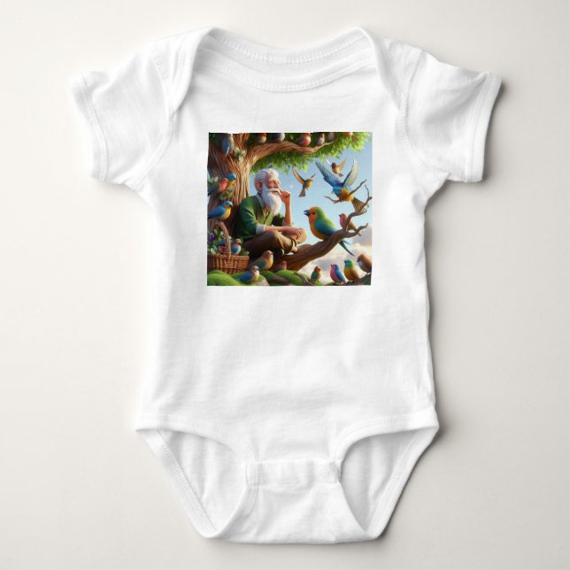 "Bird-Themed Baby Suits for a Cozy, Nature-Inspire Baby Bodysuit (Front)