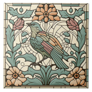 Bird tile Art Nouveau