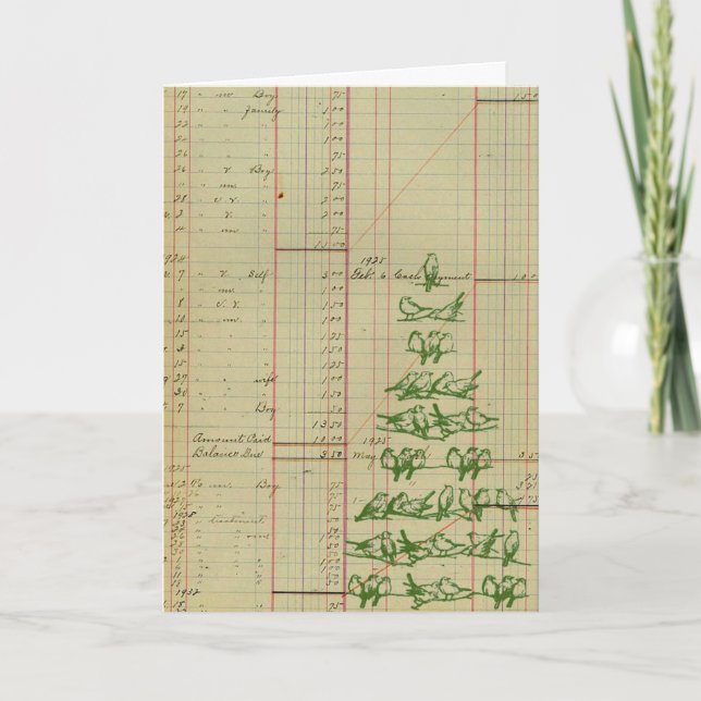 Bird Tree Christmas Holiday Card (Front)