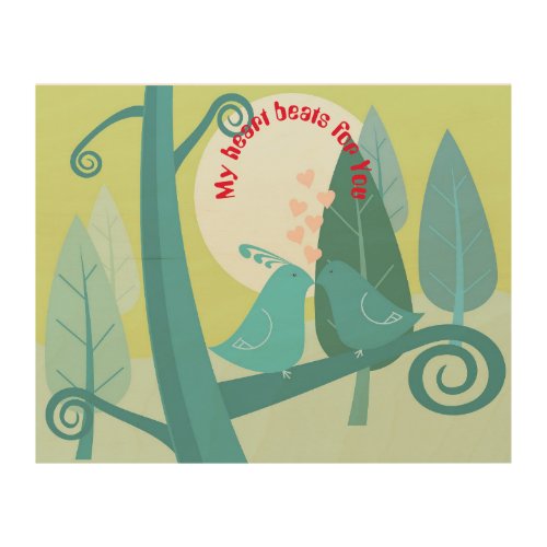 Bird Tree Moon Wood Wall Art