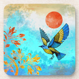 Bird Tree Sun Beverage Coaster