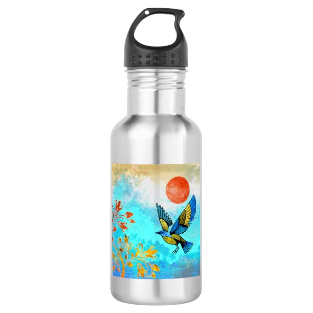 Bird Tree Sun Stainless Steel Water Bottle (Front)