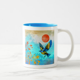 Bird Tree Sun Two-Tone Coffee Mug