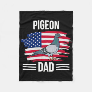 Bird Us Flag 4th Of July Father's Day Pigeon Dad Fleece Blanket
