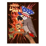 Bird USA Independence day 4th July postcard