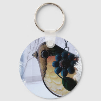 Bird Waiting for Spring Keychain