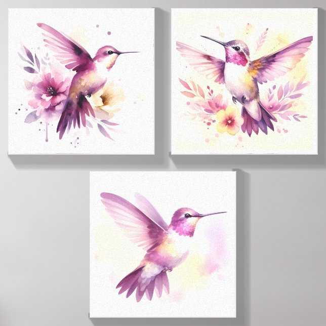 Bird wall art canvas photo tile  (Front Set)