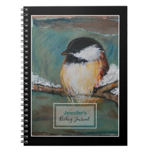 Bird Watcher Birding Journal With Chickadee Art