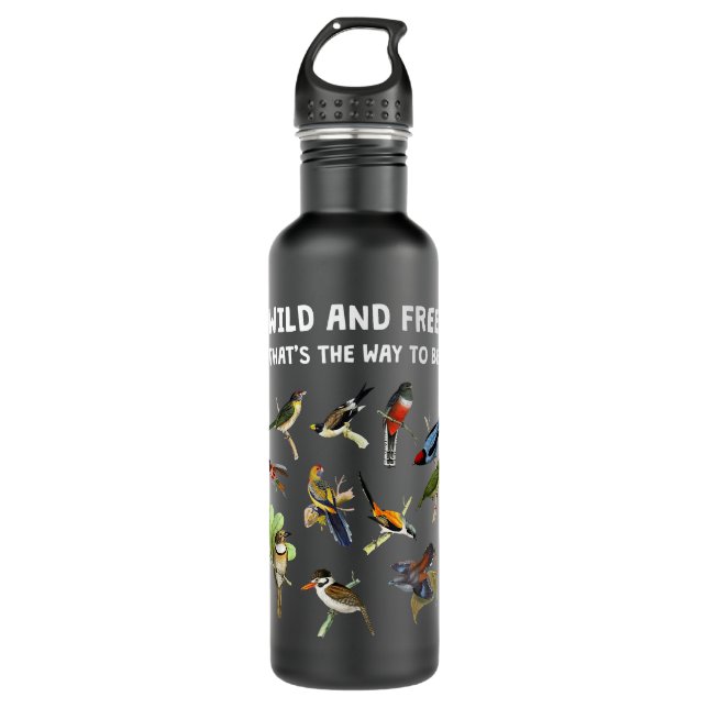 Bird Watcher Birdwatching Nature Lover Ornithologi Stainless Steel Water Bottle (Front)