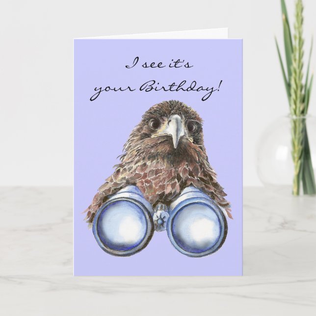 Bird Watcher Birthday Animal Humor Over the Hill Card (Front)