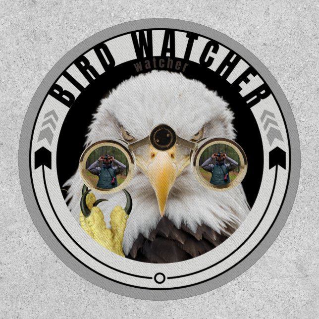 Bird Watcher, Funny Eagle Watching Birder Patch (Front)