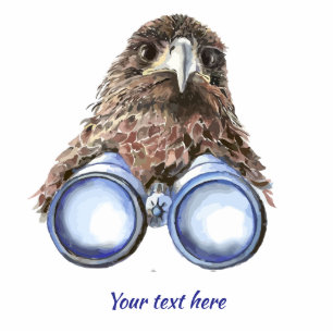 Bird Watcher Humor Hawk Watercolor art message Cutout