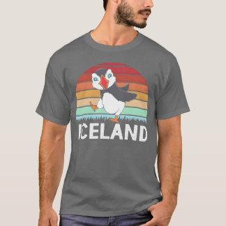 Bird Watcher Ornithology Retro Iceland Puffin vint T-Shirt