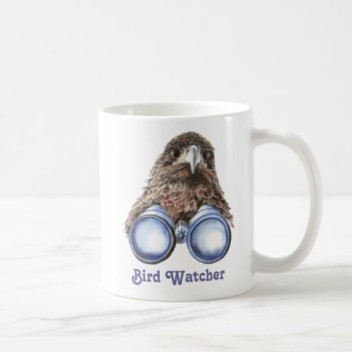 Bird Watcher Watching You Animal Humor watercolor Coffee Mug