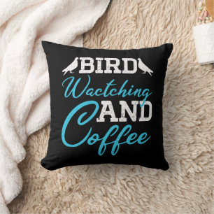 Bird Watching And Coffee Breeder Dad Birthday Gift Throw Pillow