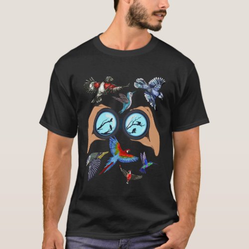 Bird Watching Binocular Design for a Bird Nerd T_Shirt