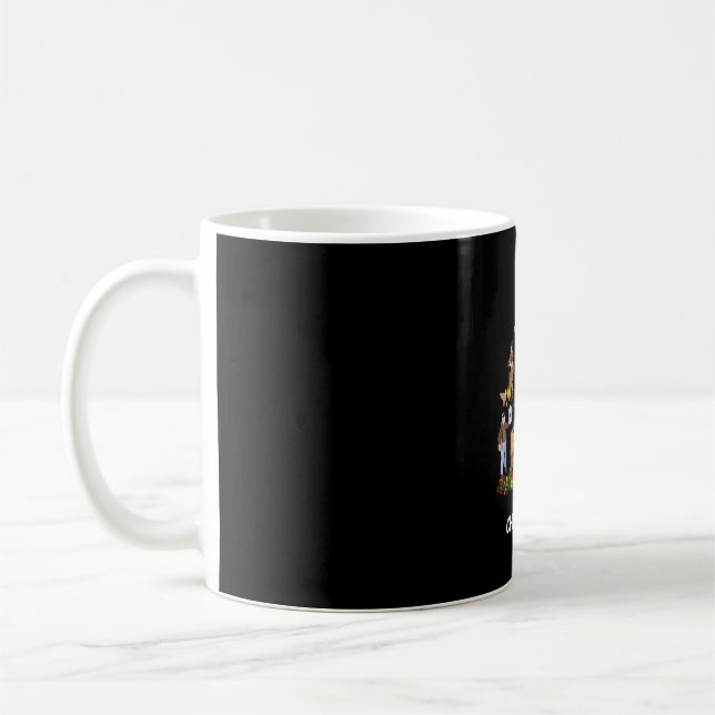 Bird Watching Christmas Tree Merry Christmas Coffee Mug (Left)