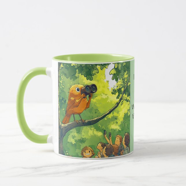 Bird Watching Humans Mug (Left)