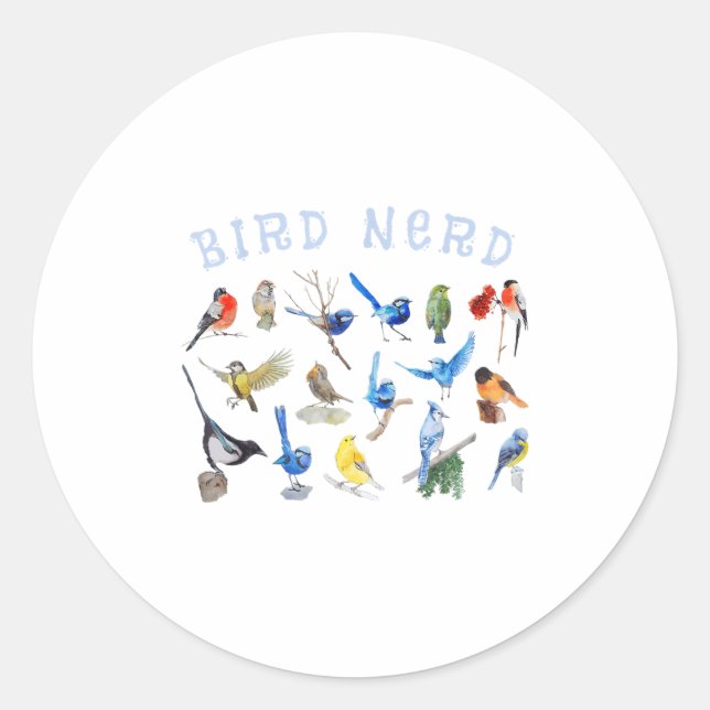 Bird Watching Nerd Birdwatching Birds Lover Cute F Classic Round Sticker (Front)