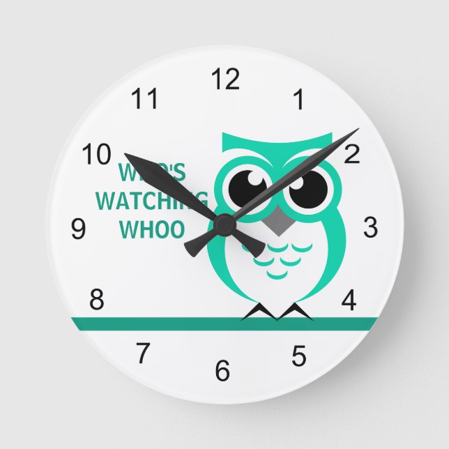 Bird Watching Owl Clock (Front)
